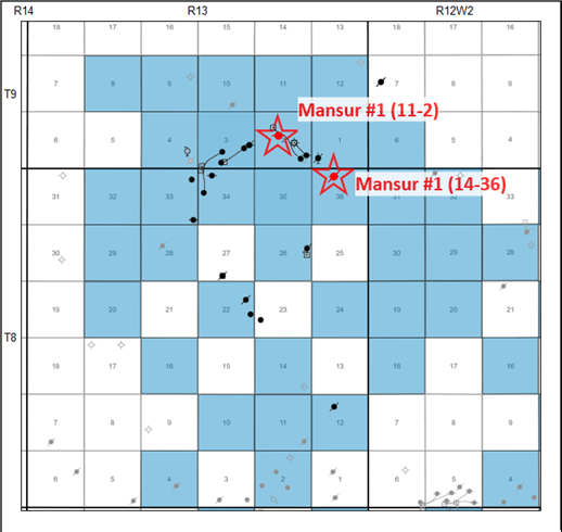 Test Well in the Mansur Area - Map